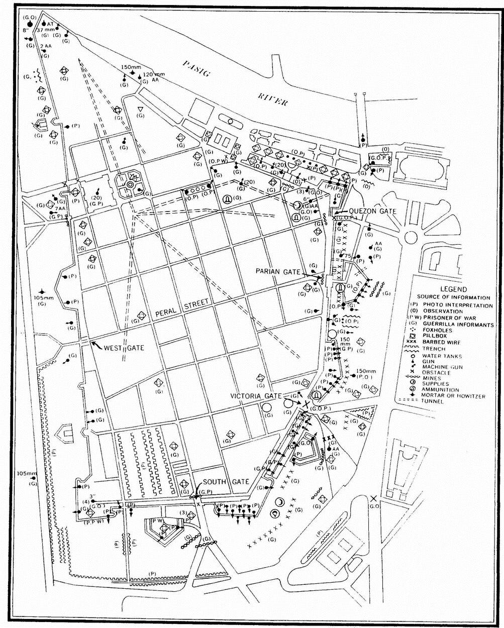 Japanese Intramuros Defense Map